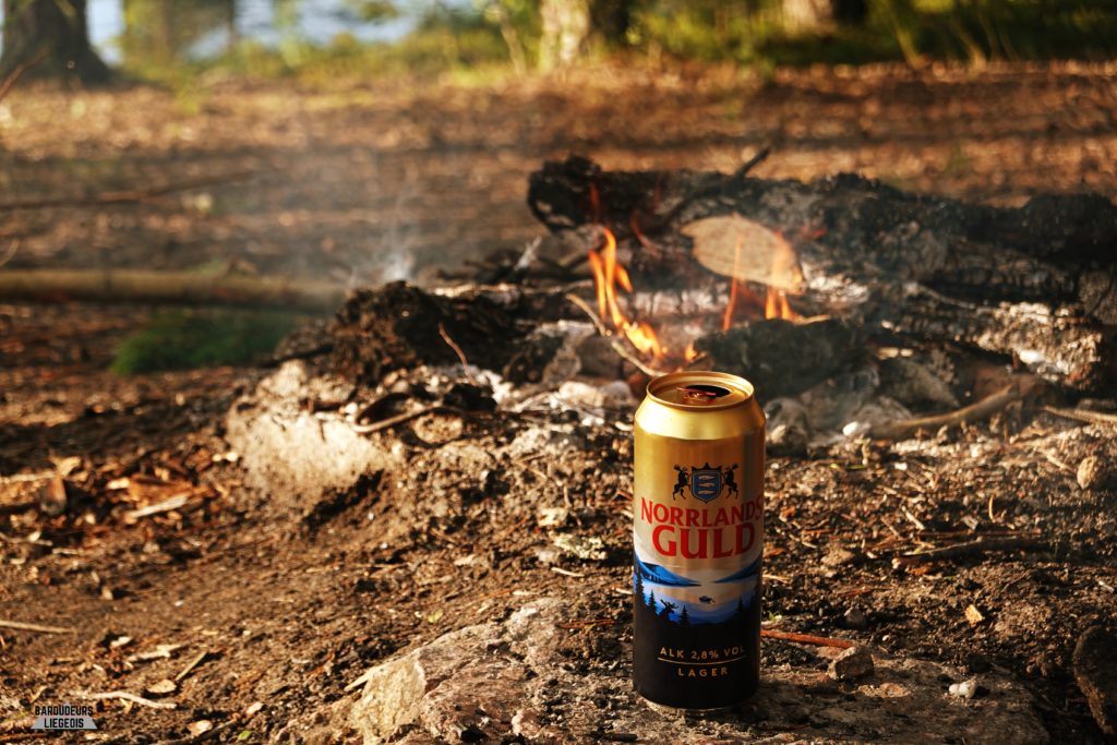 apéro bière suédoise norrelands guld camp bivouac nature