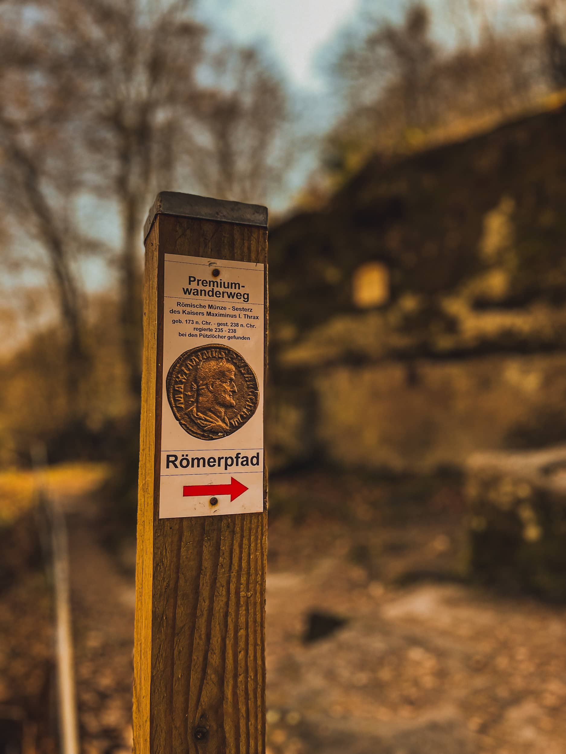 romerpfad Route to follow Roman coin