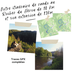 Traces GPX balade de 10km au Rocher du Hérou et son extension de 12 km