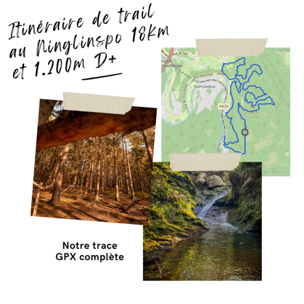 Trace GPX trail au Ninglinspo 18km et 1.200m de D+