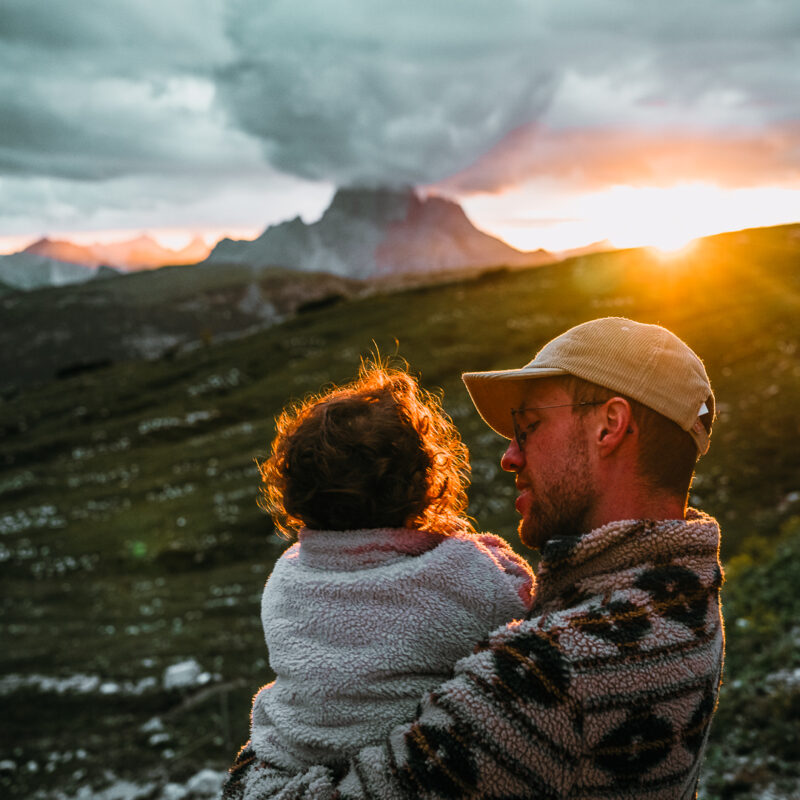 dolomites avec un bébé