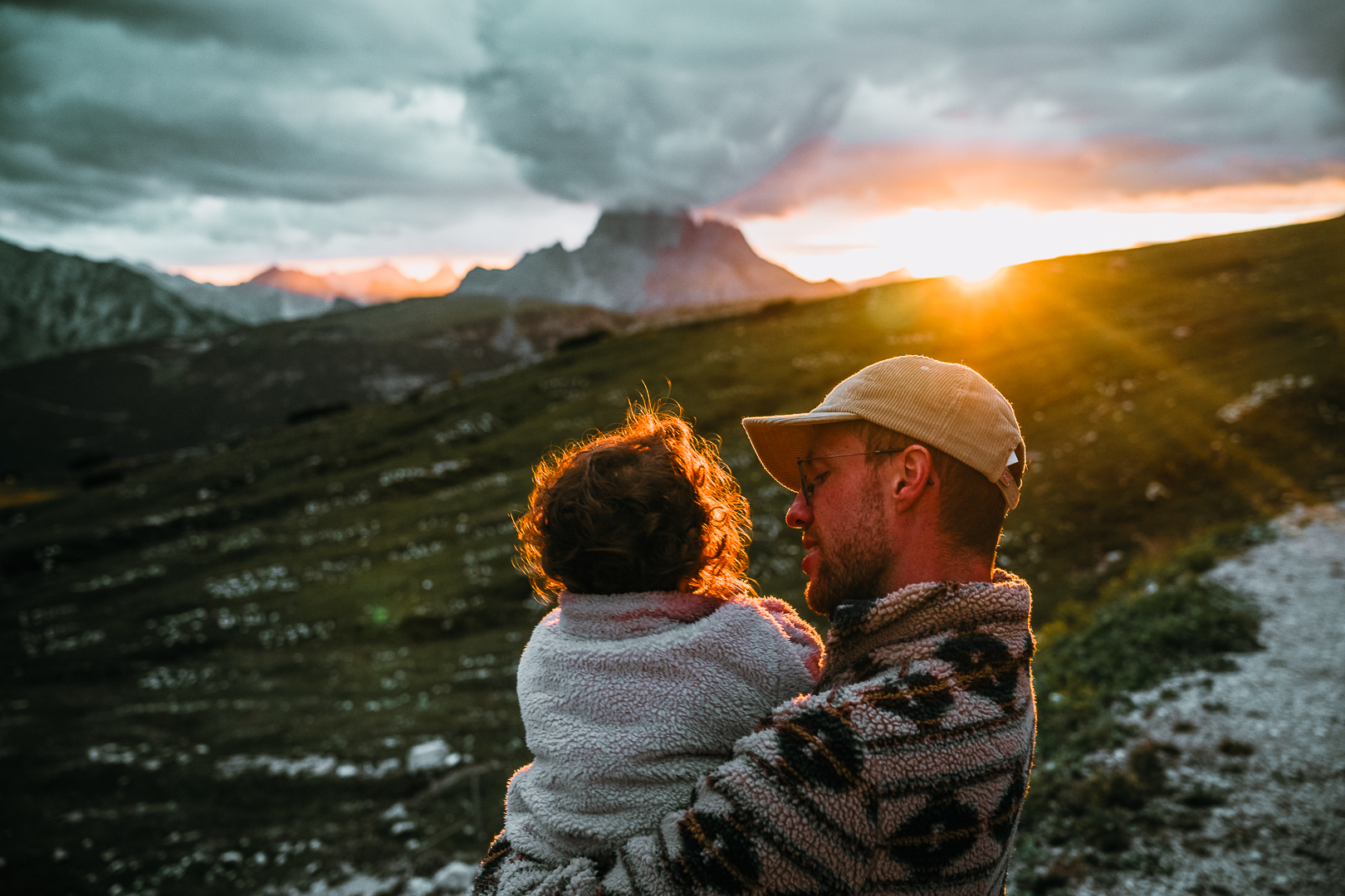 dolomites avec un bébé