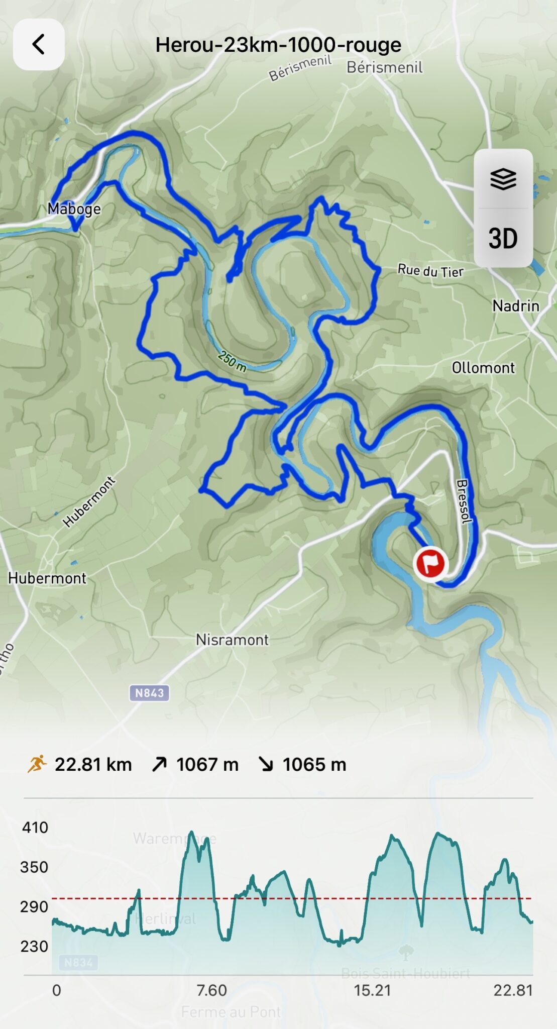 Trail rouge du rocher du Hérou 23 km par Baroudeurs Liégeois