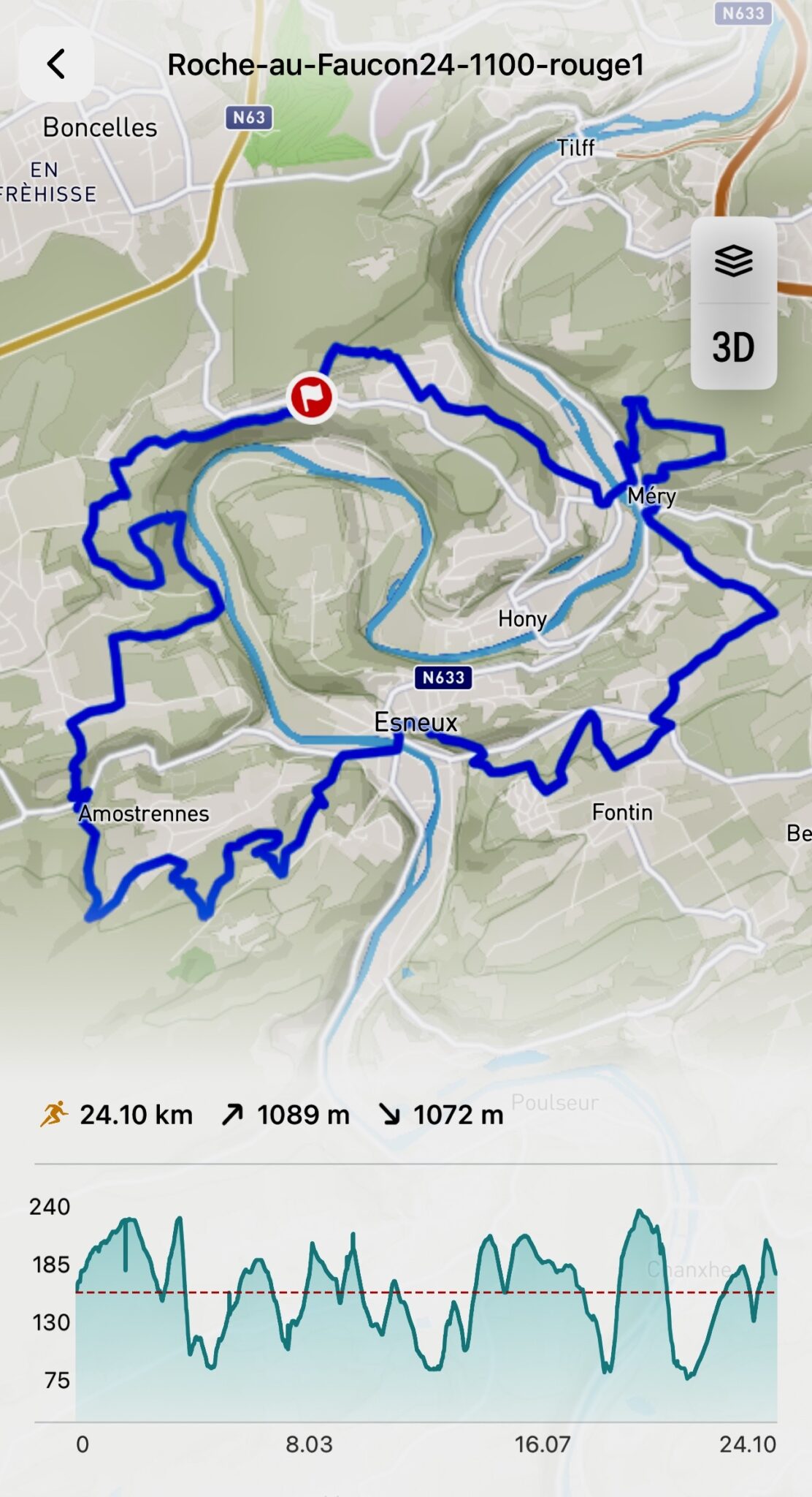 Trail rouge n°1 de la Roche aux Faucons 24km par Baroudeurs Liégeois
