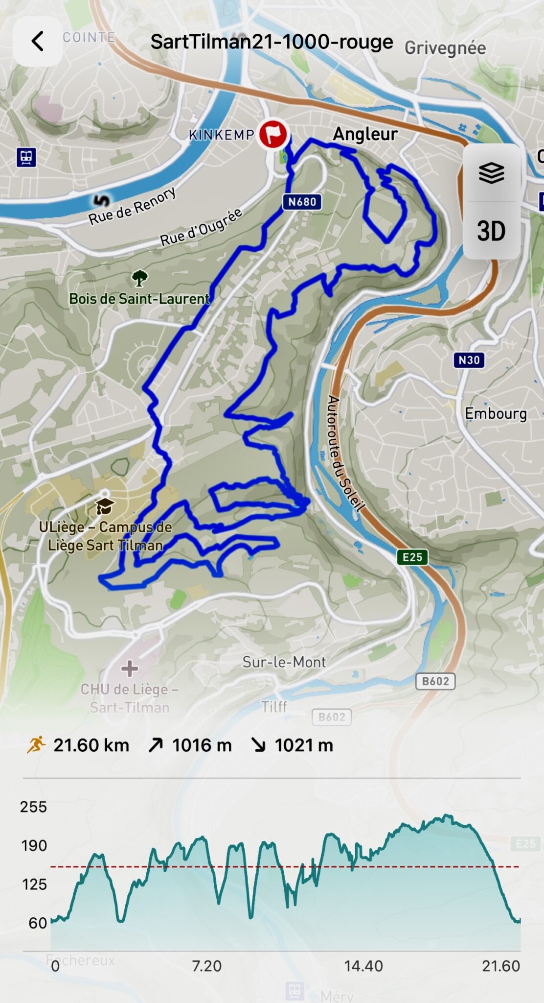 Trail rouge du Sart Tilman 21 km par Baroudeurs Liégeois